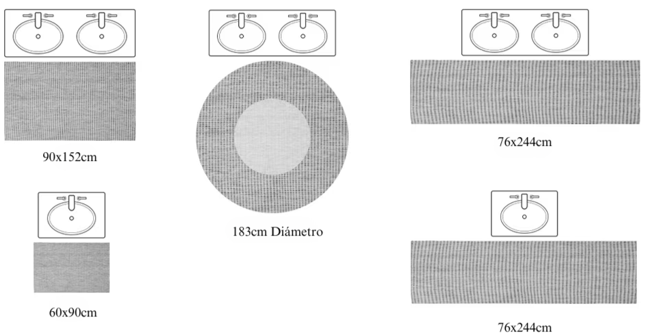 Guía de Tamaños para Tapetes de Baño